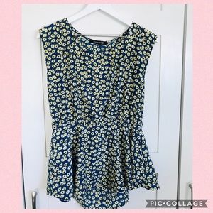 Floral blouse with an open back detail